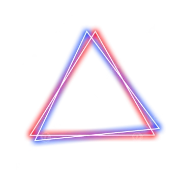 a neon triangle on a white background