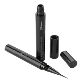 a black pen with a white background