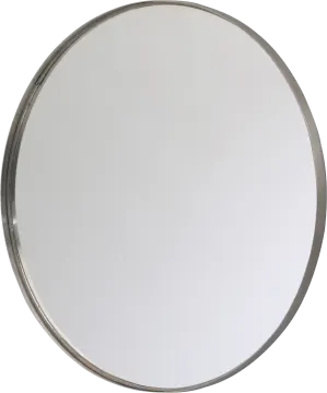 a round mirror on a white background