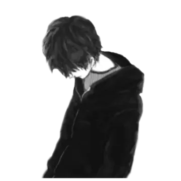 a black and white drawing of a man in a coat