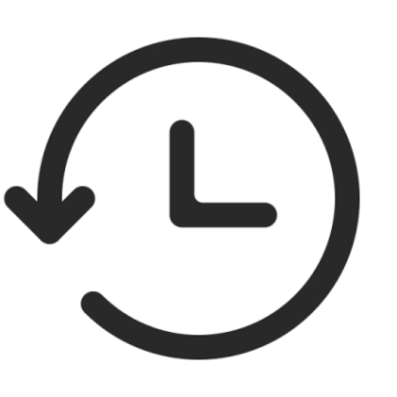 a clock icon on a white background