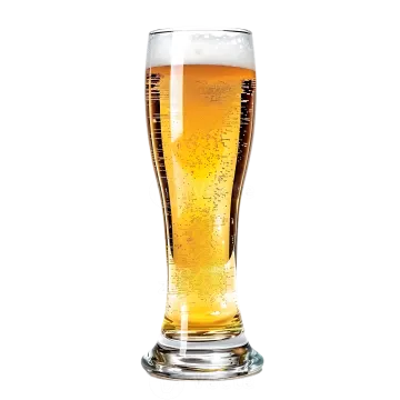 a glass of beer on a white background