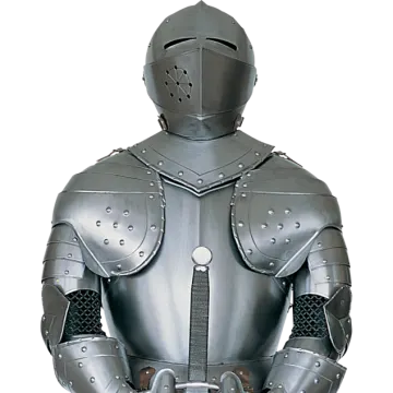 a man in a suit of armour holding a sword