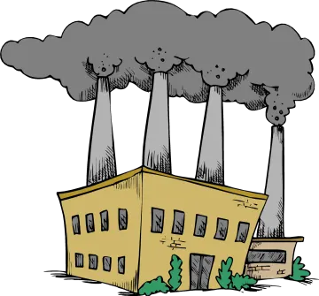 a factory with smoke coming out of it