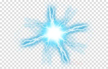 a blue lightning effect on a transparent background