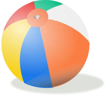 a colorful beach ball on a white background