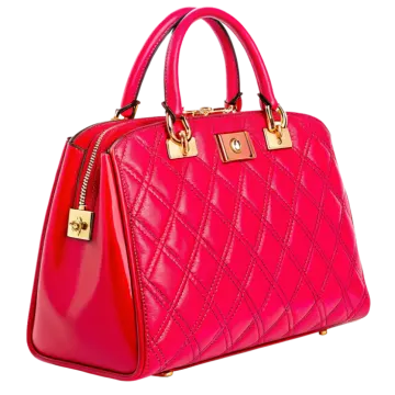 a red handbag on a white background
