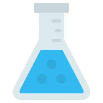 a beakle filled with blue liquid