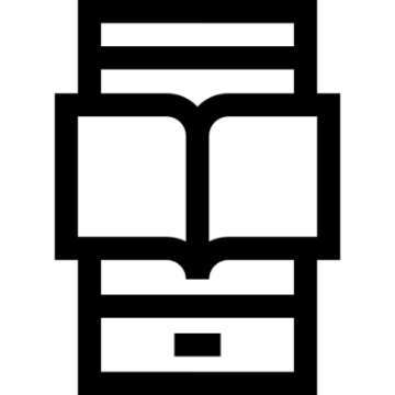 a black and white image of an open book