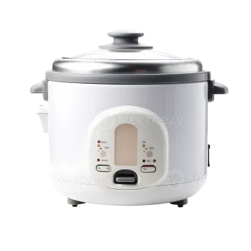 an electric rice cooker on a white background