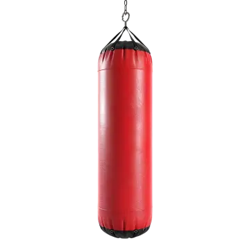 a red punching bag on a white background