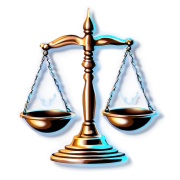 a golden balance scale on a white background