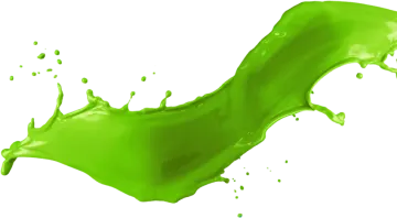 a green liquid splash on a white background