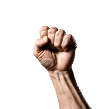 a close up of a person's fist