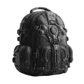 a black backpack on a white background