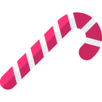 a candy cane with a red and white stripe