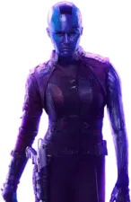 an image of a woman with blue hair