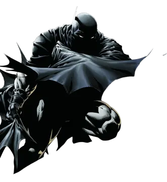 batman flying in the air on a white background