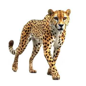 a 3d rendering of a leopard on a white background