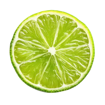 a slice of lime on a white background