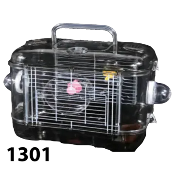 a small bird cage with the top open