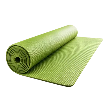a green yoga mat on a white background