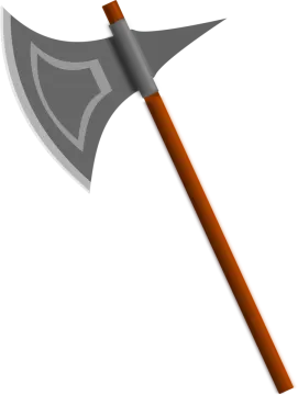an axe on a white background