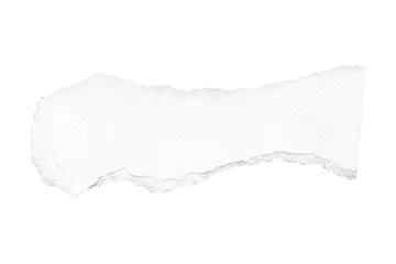 a torn piece of paper on a white background