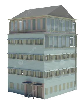 a 3d image of a two story house