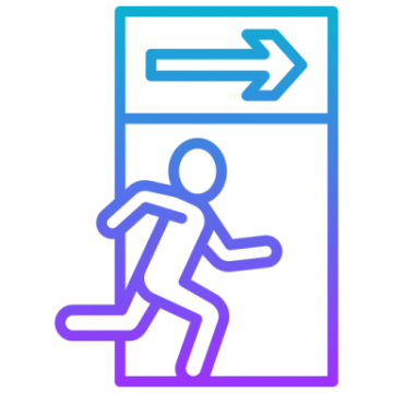 an icon of a person running down a flight path