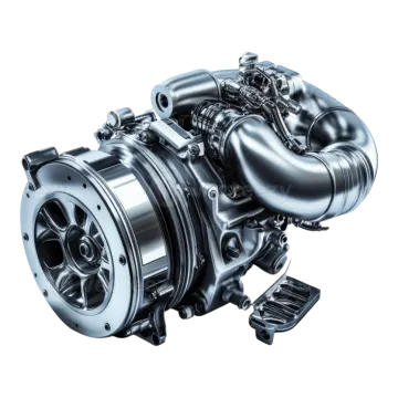 A turbo engine with an aluminum housing