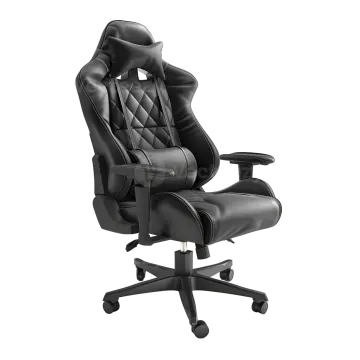 a black office chair on a white background