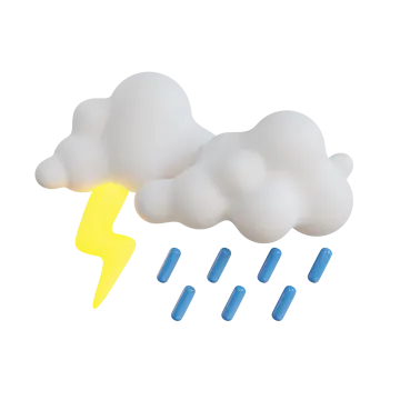 a cloud with two lightnings on it