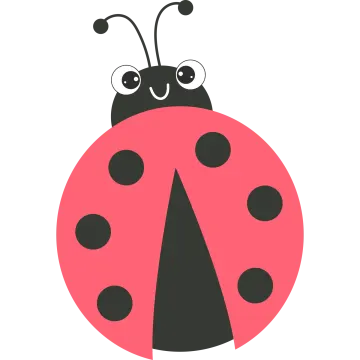 a lady bug with black spots on it's back
