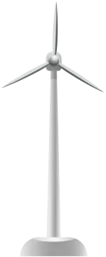 a wind turbine on a white background