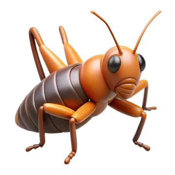 a cartoon insect with an orange body