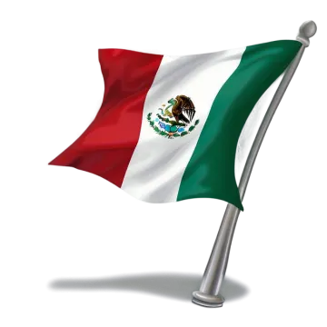 a mexican flag flying in the wind