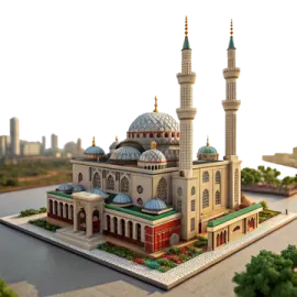 a model of a mosque in the middle east