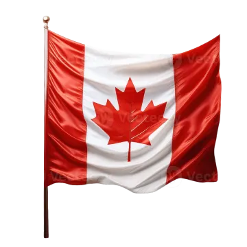 a canadian flag flying in the wind