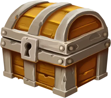 a chest with gold and silver in it