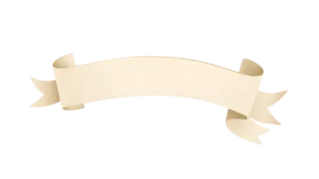 a beige ribbon on a white background