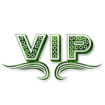 a green vip logo with the word vip
