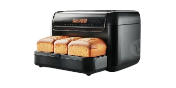 a bread maker with two slices of bread in it
