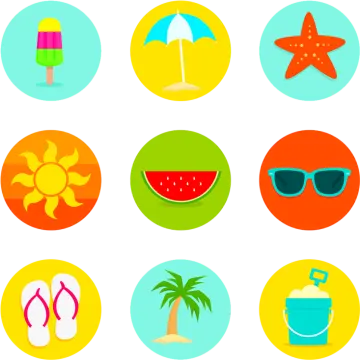 a set of beach icons