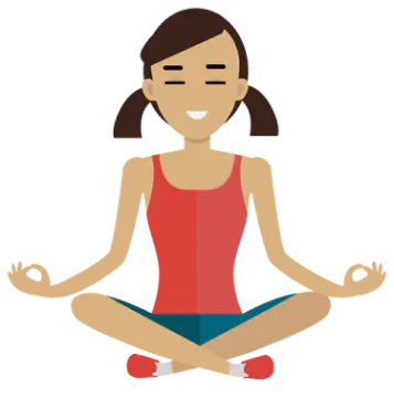 a woman sitting in a yoga pose