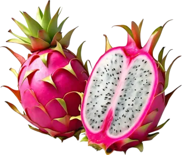 a dragon fruit cut in half