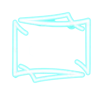 a blue neon frame on a white background