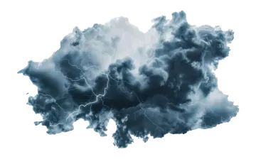 a cloud with lightning in the sky