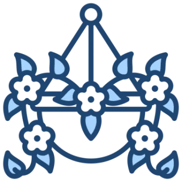 a blue and white icon of an anchor