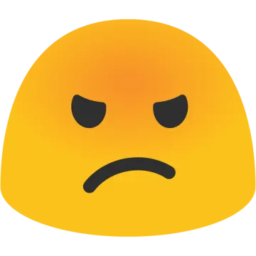 a yellow face with an angry expression